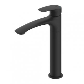 Смеситель для раковины 35к Milardo RORBL01M01 "Rora" высокий пов. излив, п/гайку,ЧЕРНЫЙ матовый