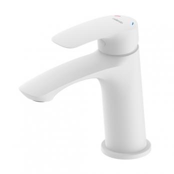 Смеситель для раковины 35к Milardo RORWT00M01 "Rora" литой, п/шпильку, БЕЛЫЙ матовый