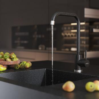 Смеситель для кухни 35к MIXLINE ML-GS12 (308) черный высок. излив