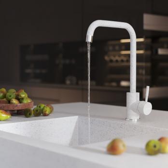 Смеситель для кухни 35к MIXLINE ML-GS12 (310) серый высок. излив