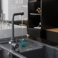 Смеситель для кухни 35к MIXLINE ML-GS13 (309) темно-серый с вых. для питьевого фильтра