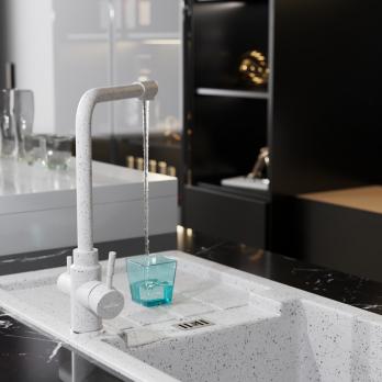 Смеситель для кухни 35к MIXLINE ML-GS13 (328) бежевый с вых. для питьевого фильтра