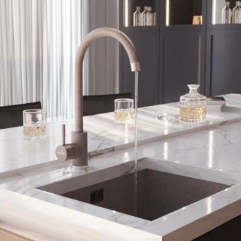 Смеситель для кухни 35к MIXLINE ML-GS15 (302) песочный высок. излив