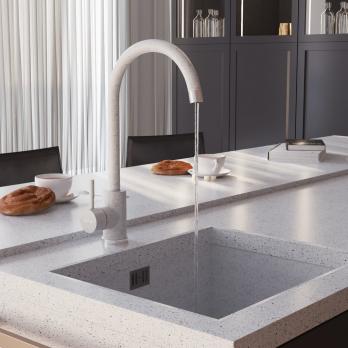 Смеситель для кухни 35к MIXLINE ML-GS15 (310) серый высок. излив