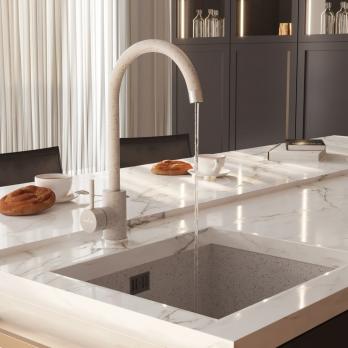 Смеситель для кухни 35к MIXLINE ML-GS15 (328) бежевый высок. излив