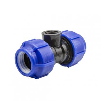 Тройник ПЭ с внутр. труб. резьбой 32х1/2''х32 (обж.) SPEKTR