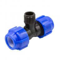 Тройник ПЭ с наруж. труб. резьбой 20х1/2''х20 (обж.) SPEKTR