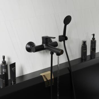 Смеситель для ванны 35k MIXLINE ML23-01 "Round Black" ЧЕРНЫЙ