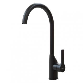 Смеситель для кухни 35k MIXLINE ML23-032 "Round Black" высокий излив боковая ручка ЧЕРНЫЙ