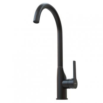 Смеситель для кухни 35k MIXLINE ML23-032 "Round Black" высокий излив боковая ручка ЧЕРНЫЙ