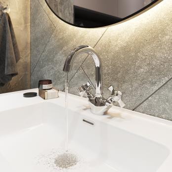 Смеситель для раковины 1/2 кер. MIXLINE ML30-042 "Classic" высокий излив