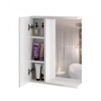 Зеркальный шкаф "КВАДРО-55" левый с подсветкой (ПВХ)