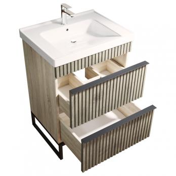 Тумба д/ванной "Окленд -60" Дуб Мелфорд под раковину Грэйс- 60 (DREJA) ЛОФТ (ПВХ)