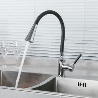 Смеситель для кухни 35к F4044 FRAP (гибкий излив, 2х реж. аэратор, п/гайку, ЧЕРНЫЙ/ХРОМ, латунь)