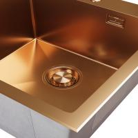 Мойка настол.монтаж 50х50 (3,0) вып 3 1/2  MIXLINE PRO С ФАСКОЙ 20см с сифоном (бронза)