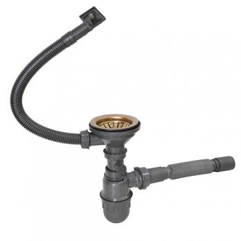 Мойка настол.монтаж 50х50 (3,0) вып 3 1/2  MIXLINE PRO С ФАСКОЙ 20см с сифоном (бронза)