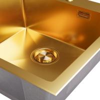 Мойка настол.монтаж 50х50 (3,0) вып 3 1/2  MIXLINE PRO С ФАСКОЙ 20см с сифоном (золото)