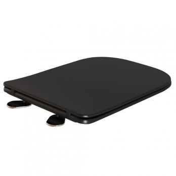 Сиденье для унитаза  WAVE QUADRO дюропласт, микролифт ЧЕРНЫЙ матовый