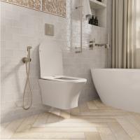 Унитаз подвесной безободковый WAVE CITY сид. дюропласт, м/л, быстр, БЕЛЫЙ глянец (L)