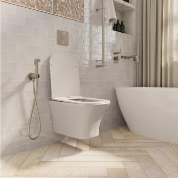 Унитаз подвесной безободковый WAVE CITY сид. дюропласт, м/л, быстр, БЕЛЫЙ глянец (L)