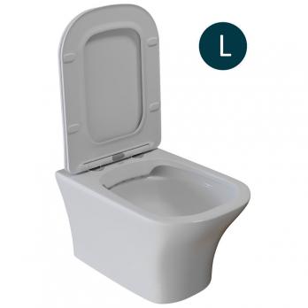 Унитаз подвесной безободковый WAVE CITY сид. дюропласт, м/л, быстр, БЕЛЫЙ глянец (L)