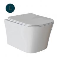 Унитаз подвесной безободковый WAVE PROMO сид. дюропласт, м/л, быстр, БЕЛЫЙ глянец (L)