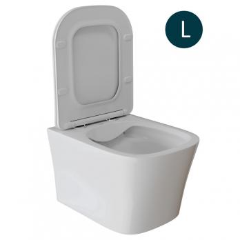 Унитаз подвесной безободковый WAVE PROMO сид. дюропласт, м/л, быстр, БЕЛЫЙ глянец (L)