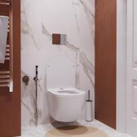 Унитаз подвесной безободковый WAVE ROUND сид. дюропласт, м/л, быстр, БЕЛЫЙ глянец (L)