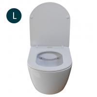 Унитаз подвесной безободковый WAVE ROUND сид. дюропласт, м/л, быстр, БЕЛЫЙ глянец (L)