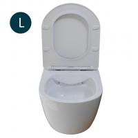 Унитаз подвесной безободковый WAVE ROUND сид. дюропласт, м/л, быстр, БЕЛЫЙ глянец (L)