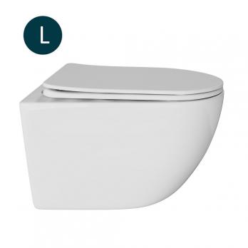 Унитаз подвесной безободковый WAVE ROUND сид. дюропласт, м/л, быстр, БЕЛЫЙ глянец (L)