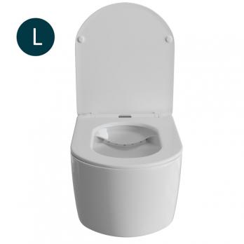 Унитаз подвесной безободковый WAVE SOLO сид. дюропласт, м/л, быстр, БЕЛЫЙ глянец (L)