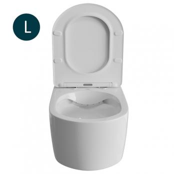 Унитаз подвесной безободковый WAVE SOLO сид. дюропласт, м/л, быстр, БЕЛЫЙ глянец (L)