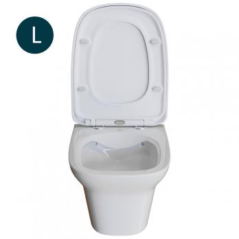 Унитаз подвесной безободковый WAVE STONE сид. дюропласт, м/л, быстр, БЕЛЫЙ глянец (L)