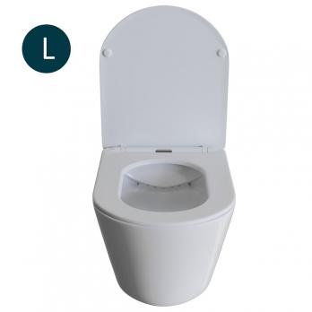 Унитаз подвесной безободковый WAVE TREND сид. дюропласт, м/л, быстр, БЕЛЫЙ глянец (L)