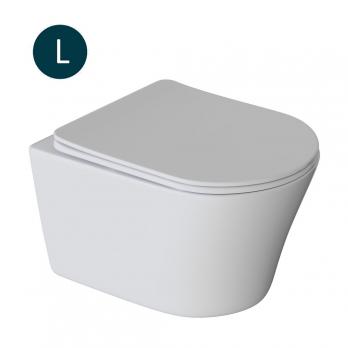 Унитаз подвесной безободковый WAVE TREND сид. дюропласт, м/л, быстр, БЕЛЫЙ глянец (L)