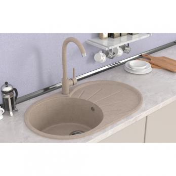 Мойка ML-GMS05 СТАНДАРТ овальная с крылом, песочный (302), 740*455*190мм