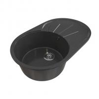 Мойка ML-GMS05 СТАНДАРТ овальная с крылом, черный (308), 740*455*190мм