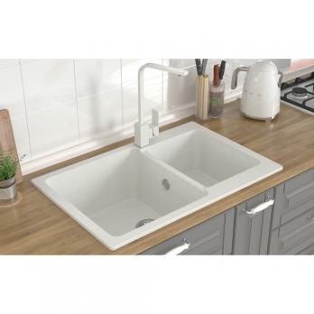 Мойка ML-GMS13 СТАНДАРТ двухчашевая, белый (331), 767*502*190мм