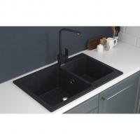 Мойка ML-GMS13 СТАНДАРТ двухчашевая, черный (308), 767*502*190мм