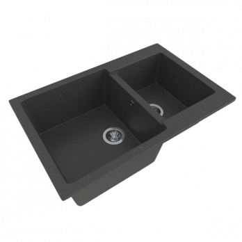 Мойка ML-GMS13 СТАНДАРТ двухчашевая, черный (308), 767*502*190мм