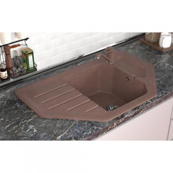 Мойка ML-GMS17 СТАНДАРТ угловая с крылом, терракот (307), 780*485*190мм