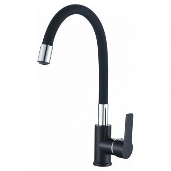 Смеситель для кухни 35к HB70113-7 HAIBA гибкий излив, б/отв боковая,ЧЕРНЫЙ/ХРОМ