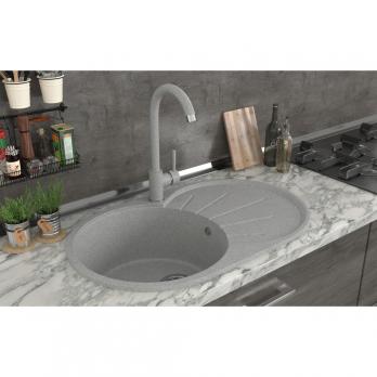 Мойка ML-GMS05 СТАНДАРТ овальная с крылом, светло-серый (310), 740*455*190мм