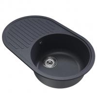 Мойка ML-GM16 КОМФОРТ овальная с крылом, антрацит (343), 730*460*180мм