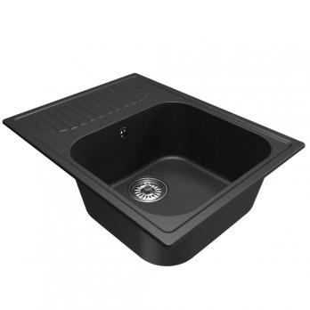Мойка ML-GM18 КОМФОРТ с крылом, ультра-черная (344), 640*490*190мм