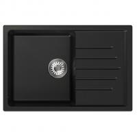 Мойка ML-GM19 КОМФОРТ с крылом, ультра-черная (344),  750*500*200мм