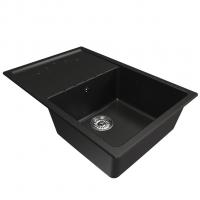 Мойка ML-GM19 КОМФОРТ с крылом, ультра-черная (344),  750*500*200мм