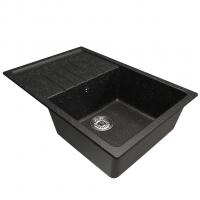 Мойка ML-GM19 КОМФОРТ с крылом, черная (308),  750*500*200мм