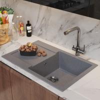 Мойка ML-GM31 КОМФОРТ с крылом, темно-серая (309), 770*500*190мм